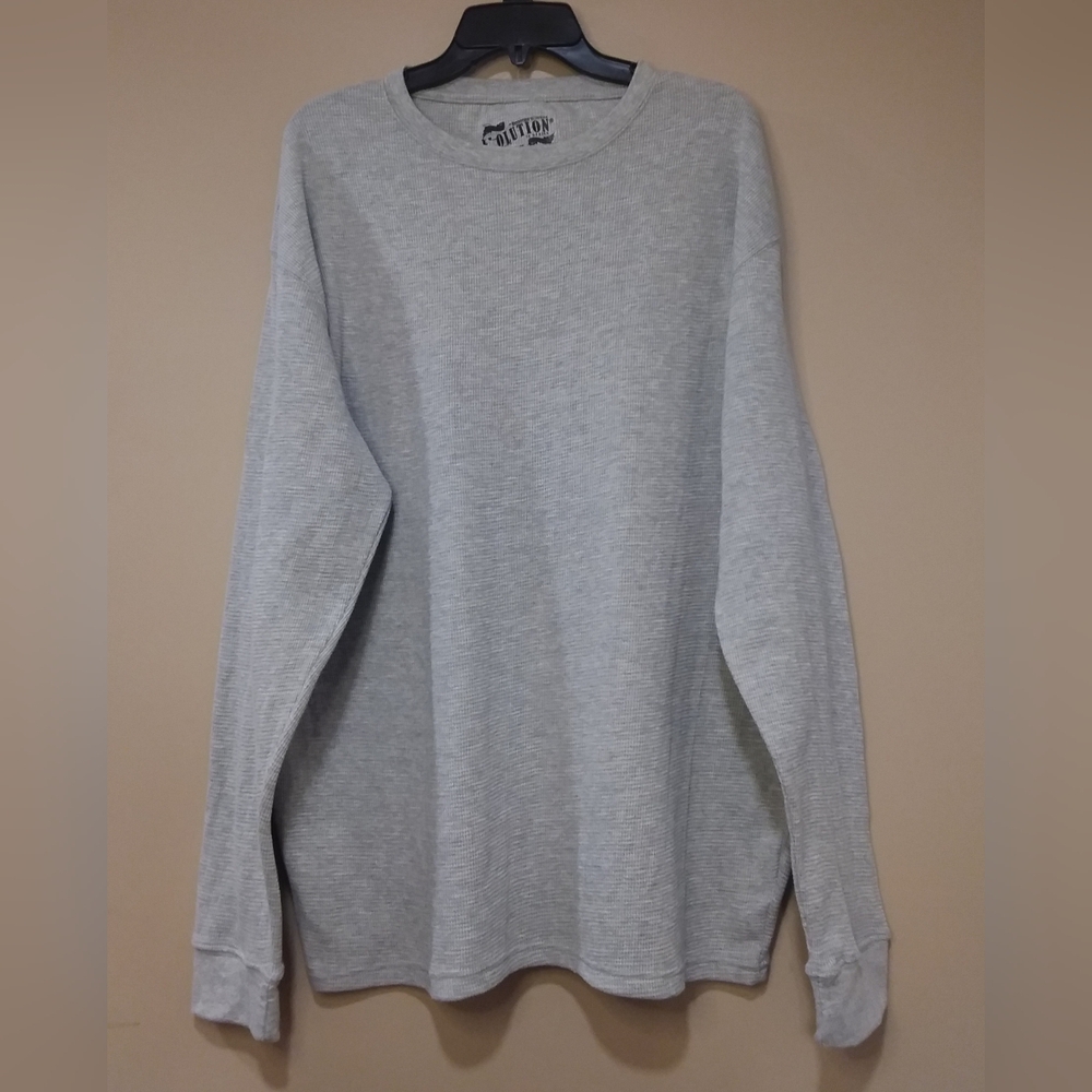 Mens Evolution long sleeve waffle shirt grey Sz 3XL